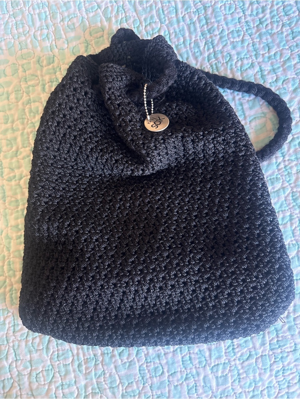 The Sak Black Crochet Drawstring Women's Bag